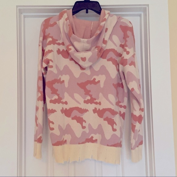 Ferbia Pink Unique Distressed Camo Hoodie Sweater - Picture 4 of 6